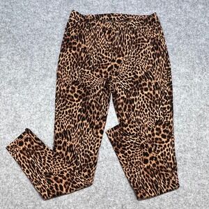 Lildy Womens Leopard Print Jeggings Slim Fit Elastic Waist Brown Tan Size S/M